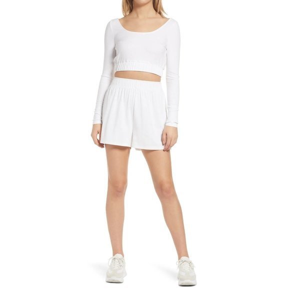 4TH & RECKLESS Robyn Ribbed Shorts in White - Medium - Picture 7 of 7